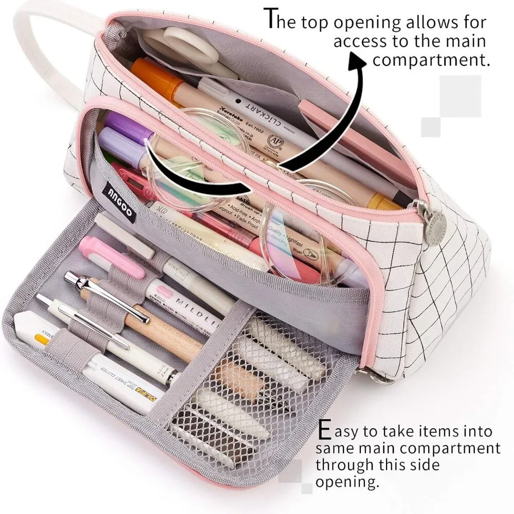 Big Capacity Pencil Case Pouch Pen Case Simple Stationery Bag School College Off - Picture 5 of 8